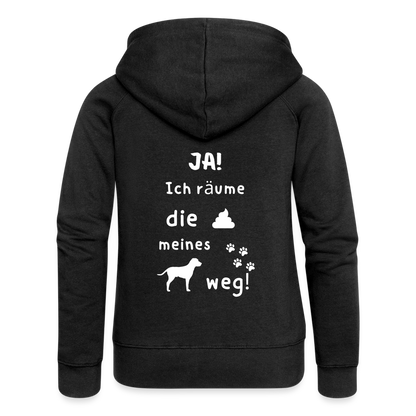 Frauen Premium Kapuzenjacke - Hund Spruch - Schwarz