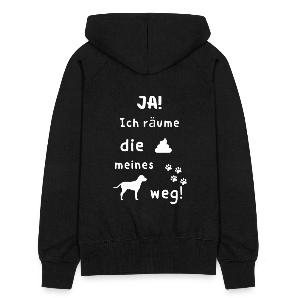 Frauen Premium Kapuzenjacke - Hund Spruch - Schwarz