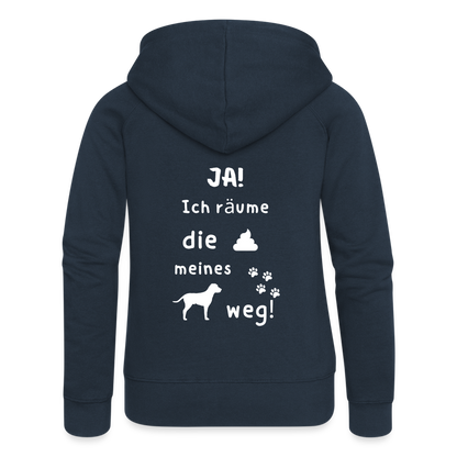 Frauen Premium Kapuzenjacke - Hund Spruch - Navy