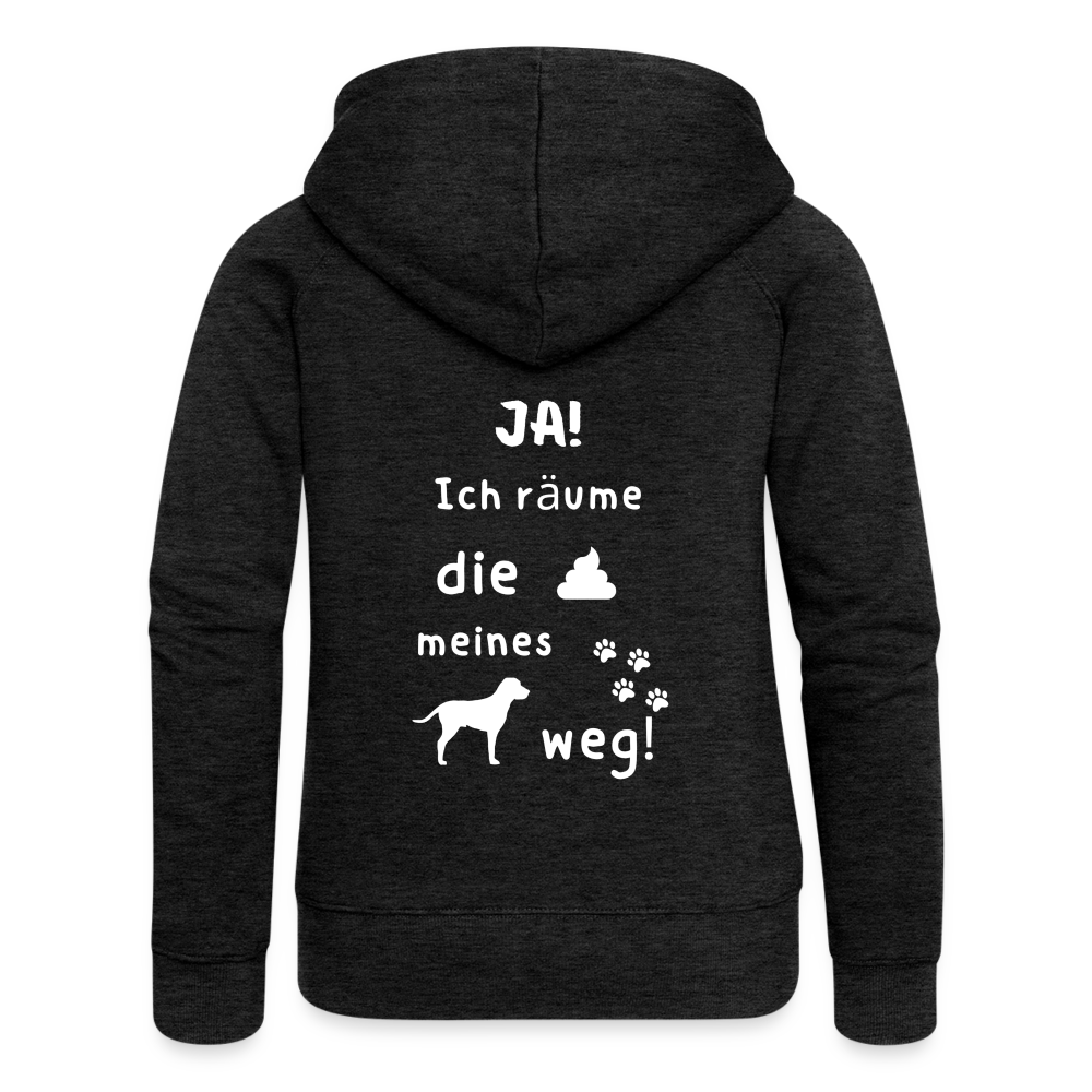 Frauen Premium Kapuzenjacke - Hund Spruch - Anthrazit