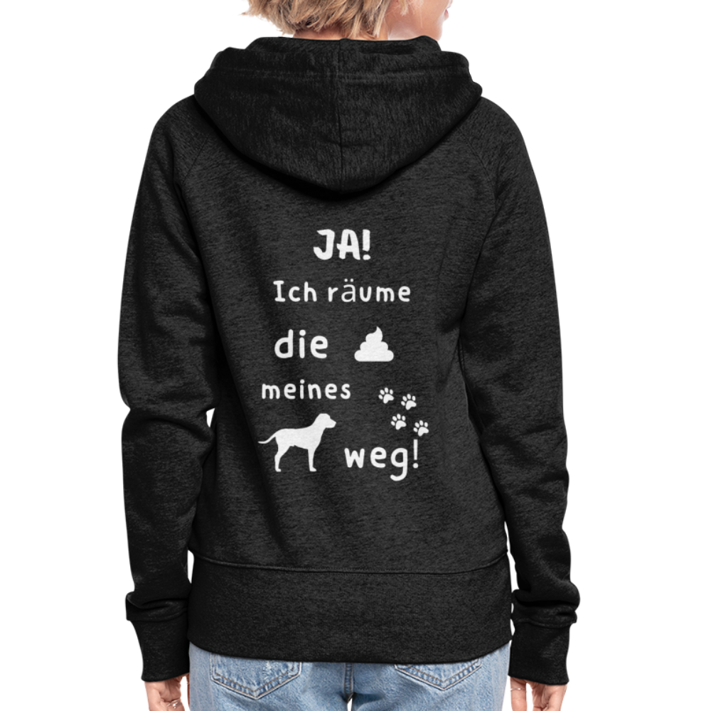 Frauen Premium Kapuzenjacke - Hund Spruch - Anthrazit