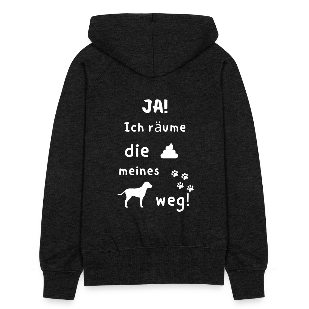 Frauen Premium Kapuzenjacke - Hund Spruch - Anthrazit