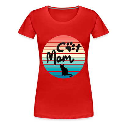 Frauen Premium T-Shirt - Cat Mom - Rot