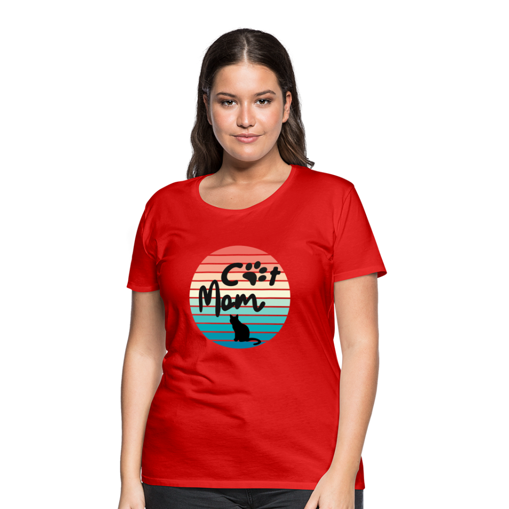 Frauen Premium T-Shirt - Cat Mom - Rot