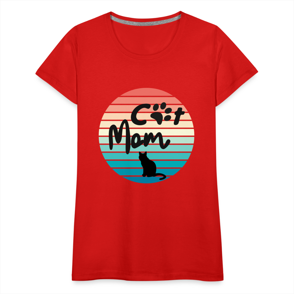 Frauen Premium T-Shirt - Cat Mom - Rot