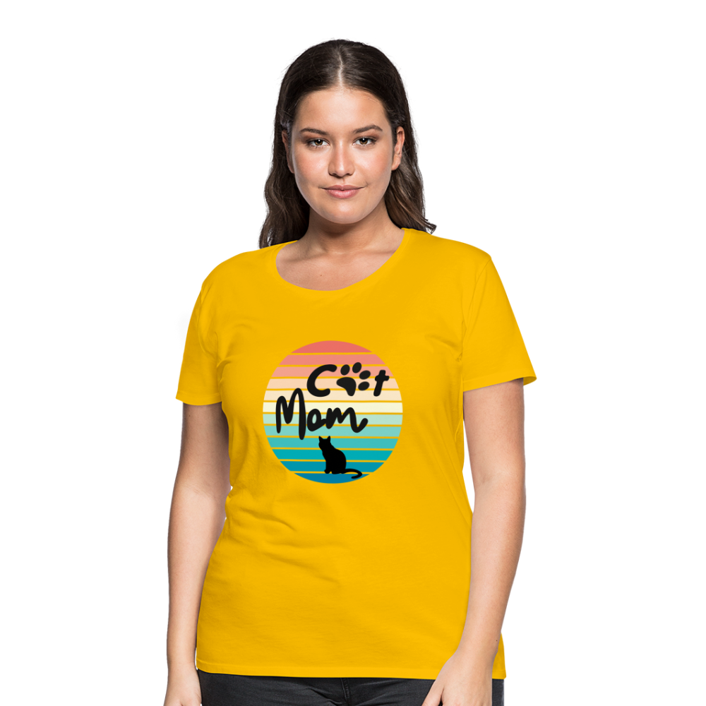 Frauen Premium T-Shirt - Cat Mom - Sonnengelb