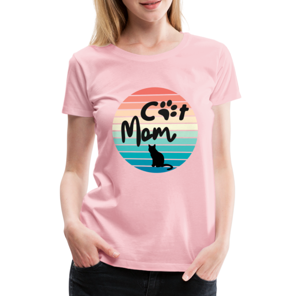 Frauen Premium T-Shirt - Cat Mom - Hellrosa