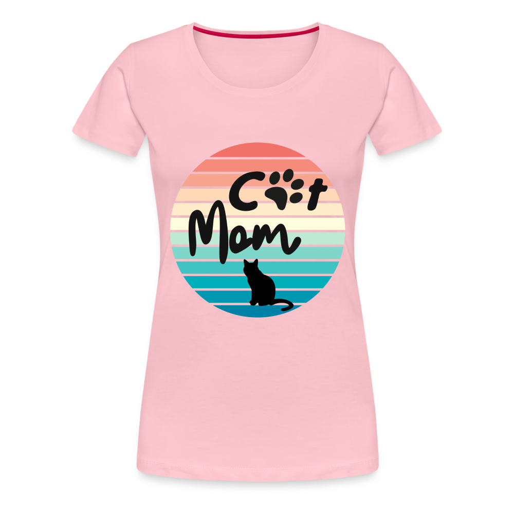 Frauen Premium T-Shirt - Cat Mom - Hellrosa