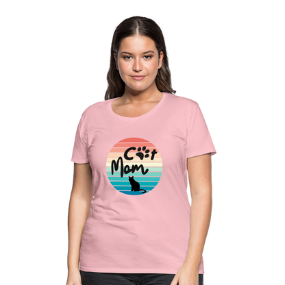 Frauen Premium T-Shirt - Cat Mom - Hellrosa