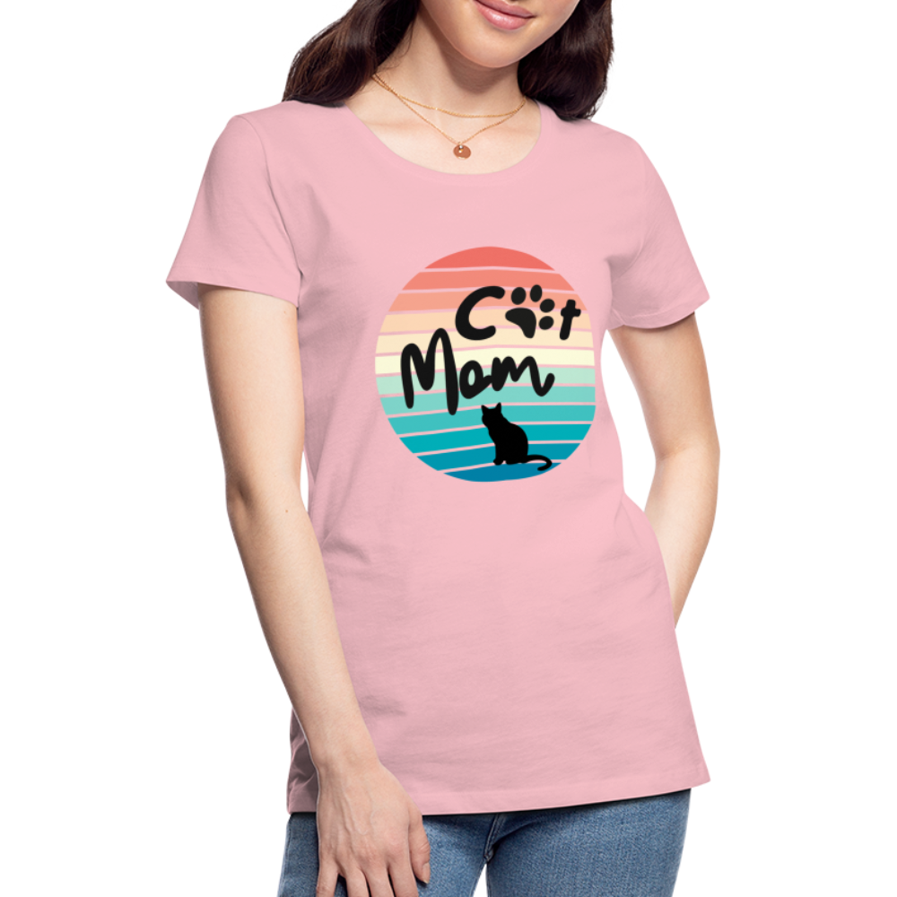 Frauen Premium T-Shirt - Cat Mom - Hellrosa