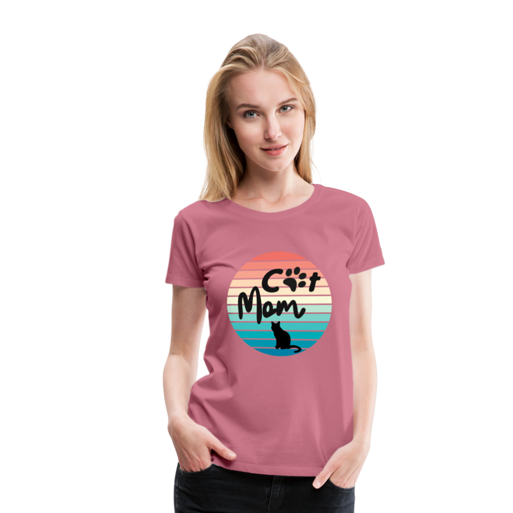 Frauen Premium T-Shirt - Cat Mom - Malve