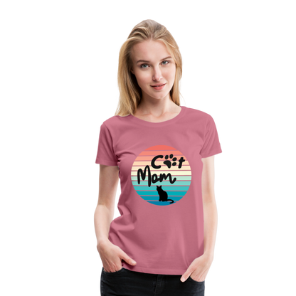 Frauen Premium T-Shirt - Cat Mom - Malve