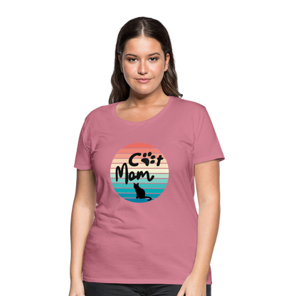 Frauen Premium T-Shirt - Cat Mom - Malve