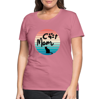 Frauen Premium T-Shirt - Cat Mom - Malve