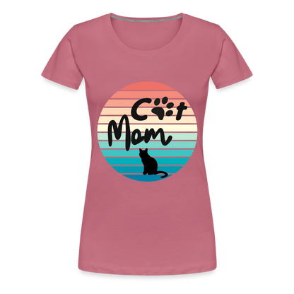 Frauen Premium T-Shirt - Cat Mom - Malve