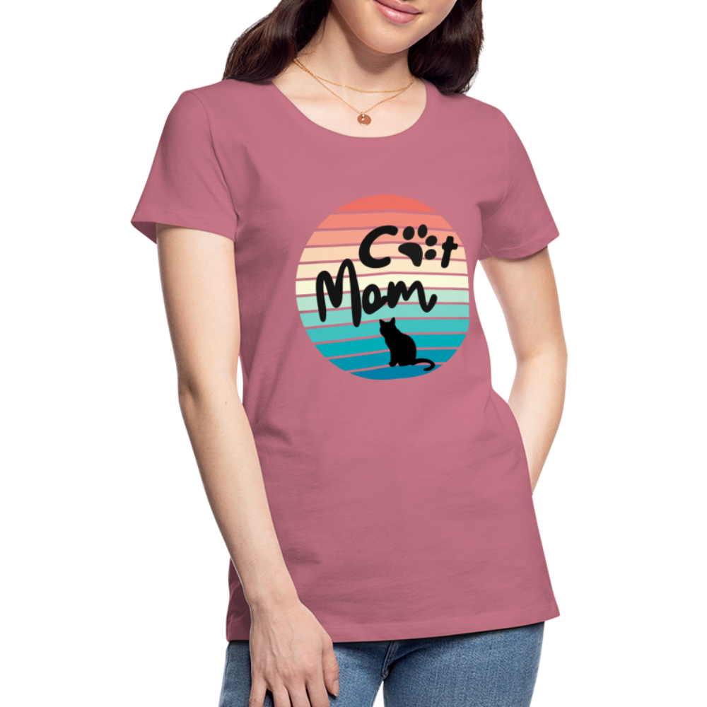 Frauen Premium T-Shirt - Cat Mom - Malve