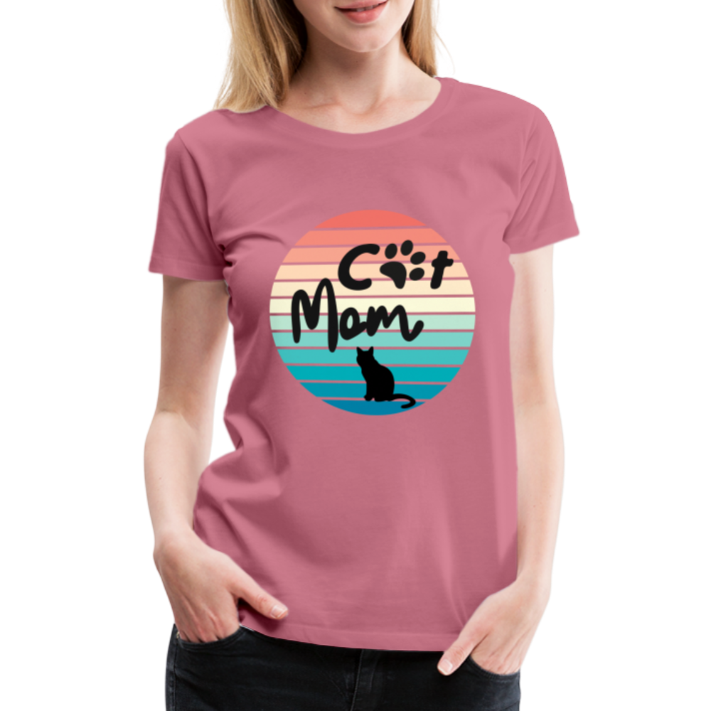 Frauen Premium T-Shirt - Cat Mom - Malve