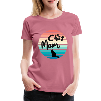 Frauen Premium T-Shirt - Cat Mom - Malve