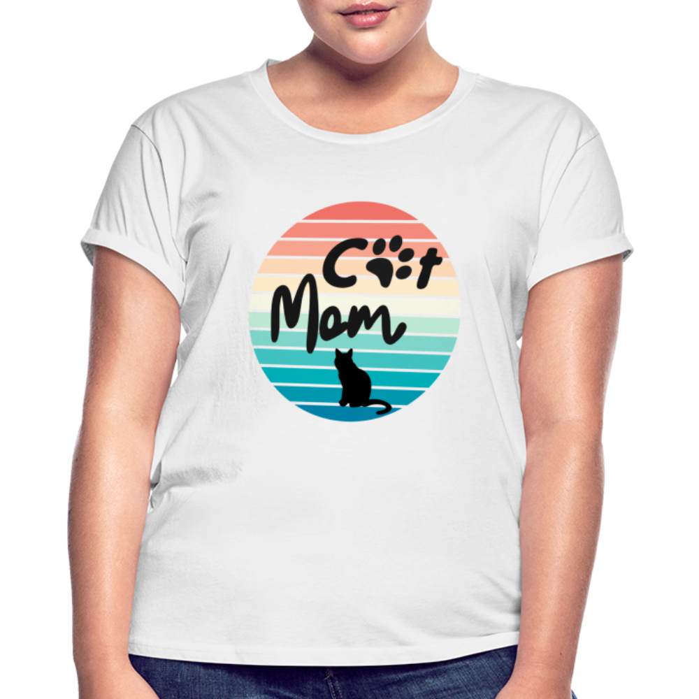 Frauen Oversize T-Shirt - Cat Mom - weiß