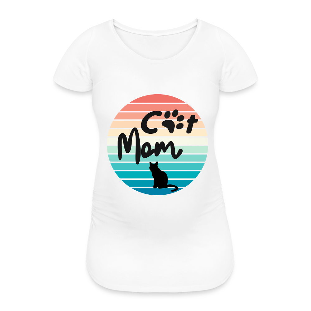 Frauen Schwangerschafts-T-Shirt - Cat Mom - weiß