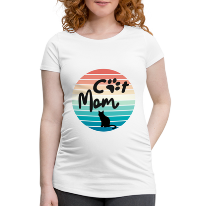 Frauen Schwangerschafts-T-Shirt - Cat Mom - weiß