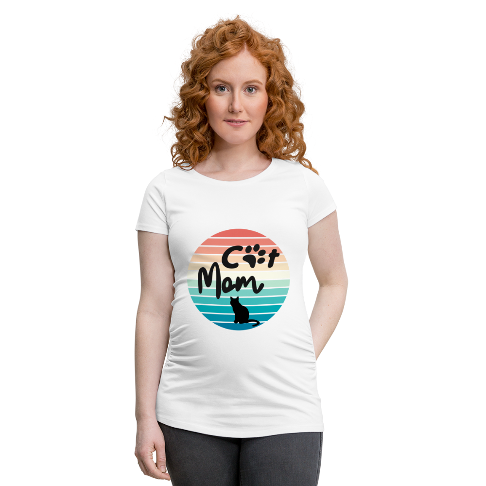 Frauen Schwangerschafts-T-Shirt - Cat Mom - weiß