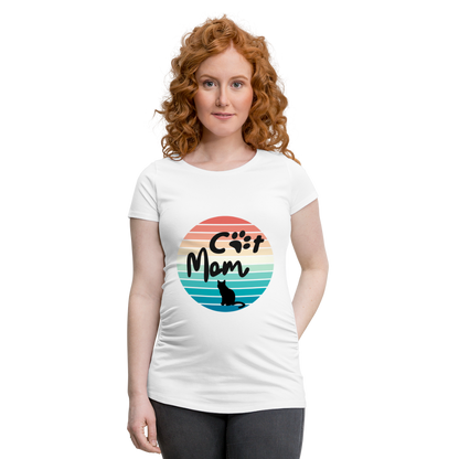 Frauen Schwangerschafts-T-Shirt - Cat Mom - weiß