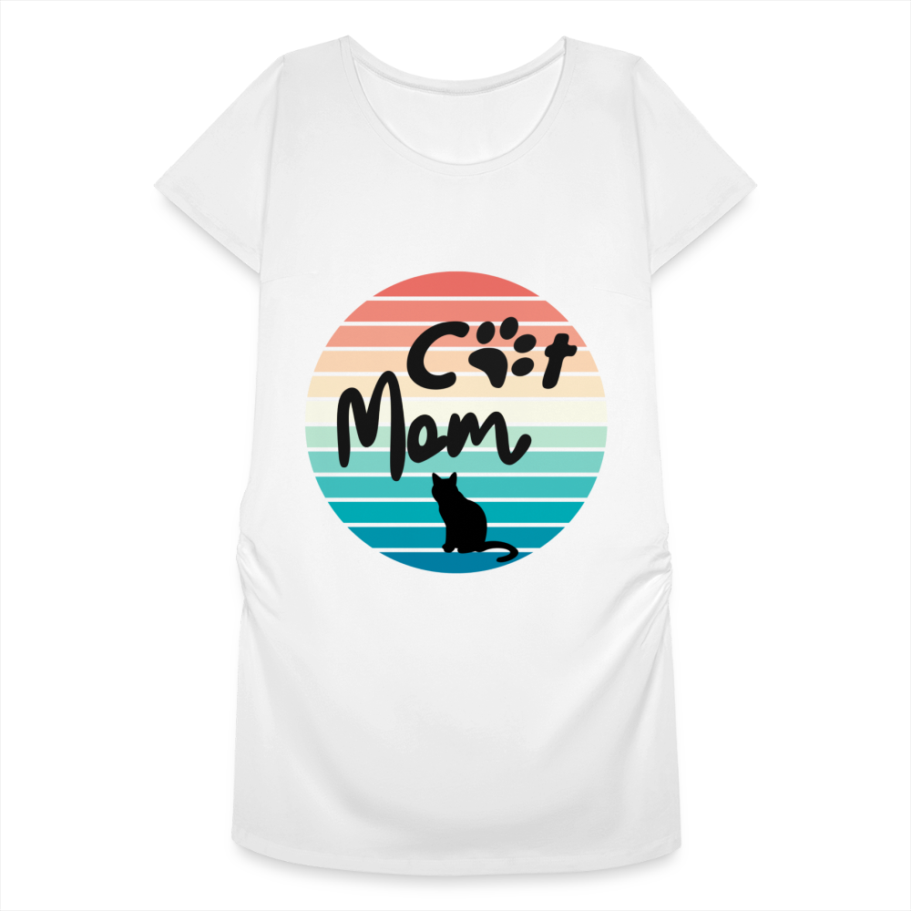 Frauen Schwangerschafts-T-Shirt - Cat Mom - weiß