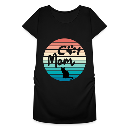 Frauen Schwangerschafts-T-Shirt - Cat Mom - Schwarz