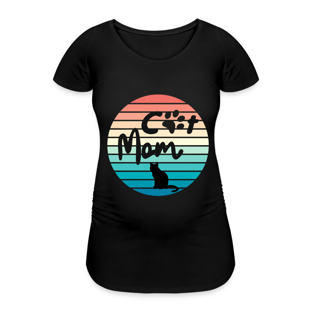 Frauen Schwangerschafts-T-Shirt - Cat Mom - Schwarz