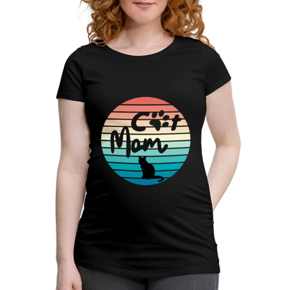 Frauen Schwangerschafts-T-Shirt - Cat Mom - Schwarz