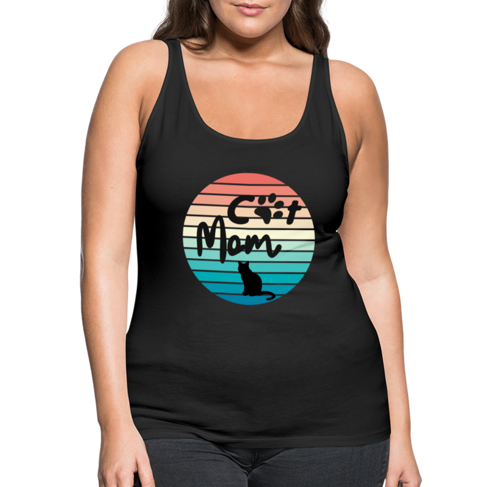 Frauen Premium Tank Top - Cat Mom - Schwarz