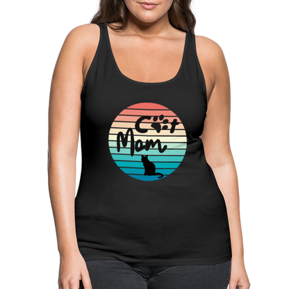 Frauen Premium Tank Top - Cat Mom - Schwarz