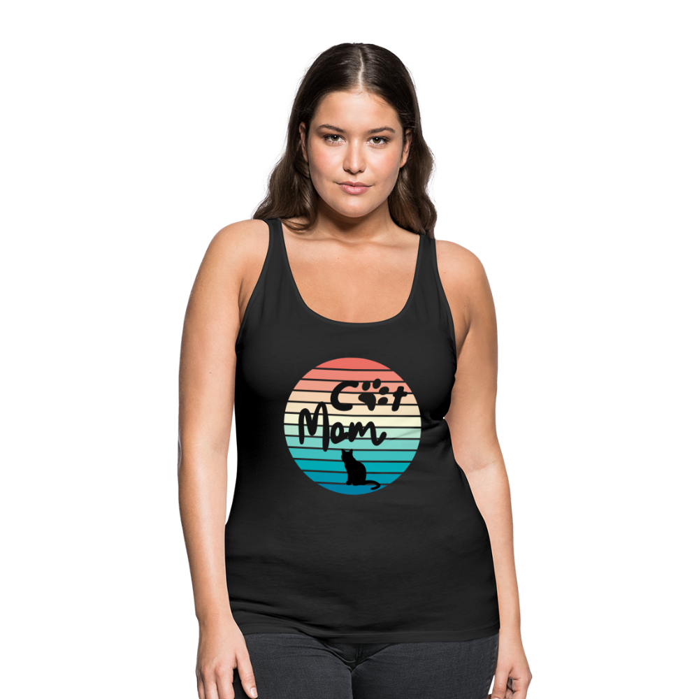 Frauen Premium Tank Top - Cat Mom - Schwarz