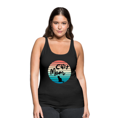 Frauen Premium Tank Top - Cat Mom - Schwarz