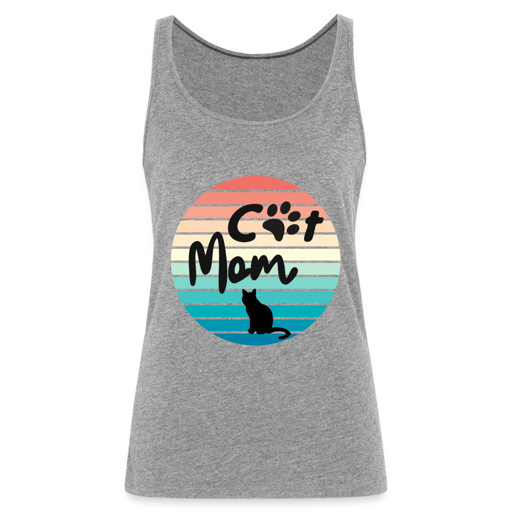 Frauen Premium Tank Top - Cat Mom - Grau meliert