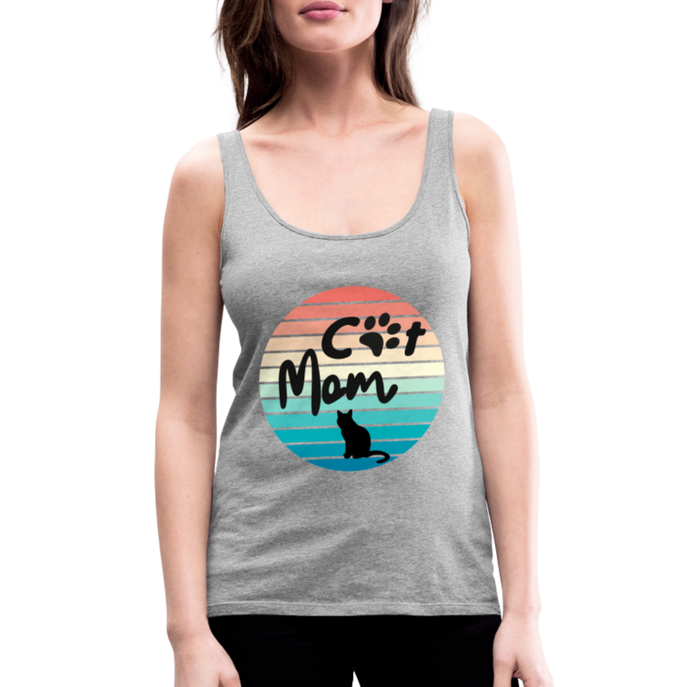 Frauen Premium Tank Top - Cat Mom - Grau meliert