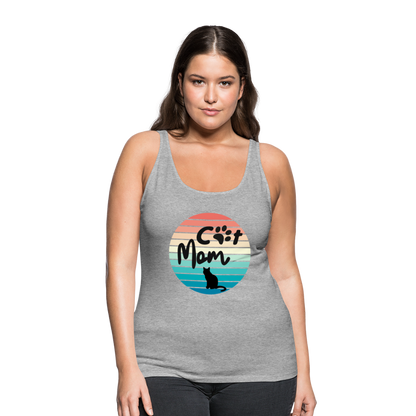 Frauen Premium Tank Top - Cat Mom - Grau meliert