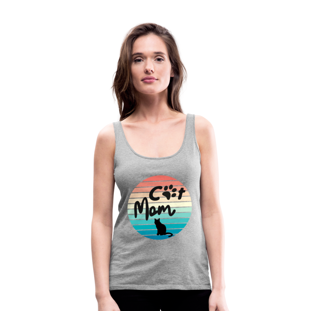 Frauen Premium Tank Top - Cat Mom - Grau meliert