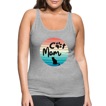 Frauen Premium Tank Top - Cat Mom - Grau meliert