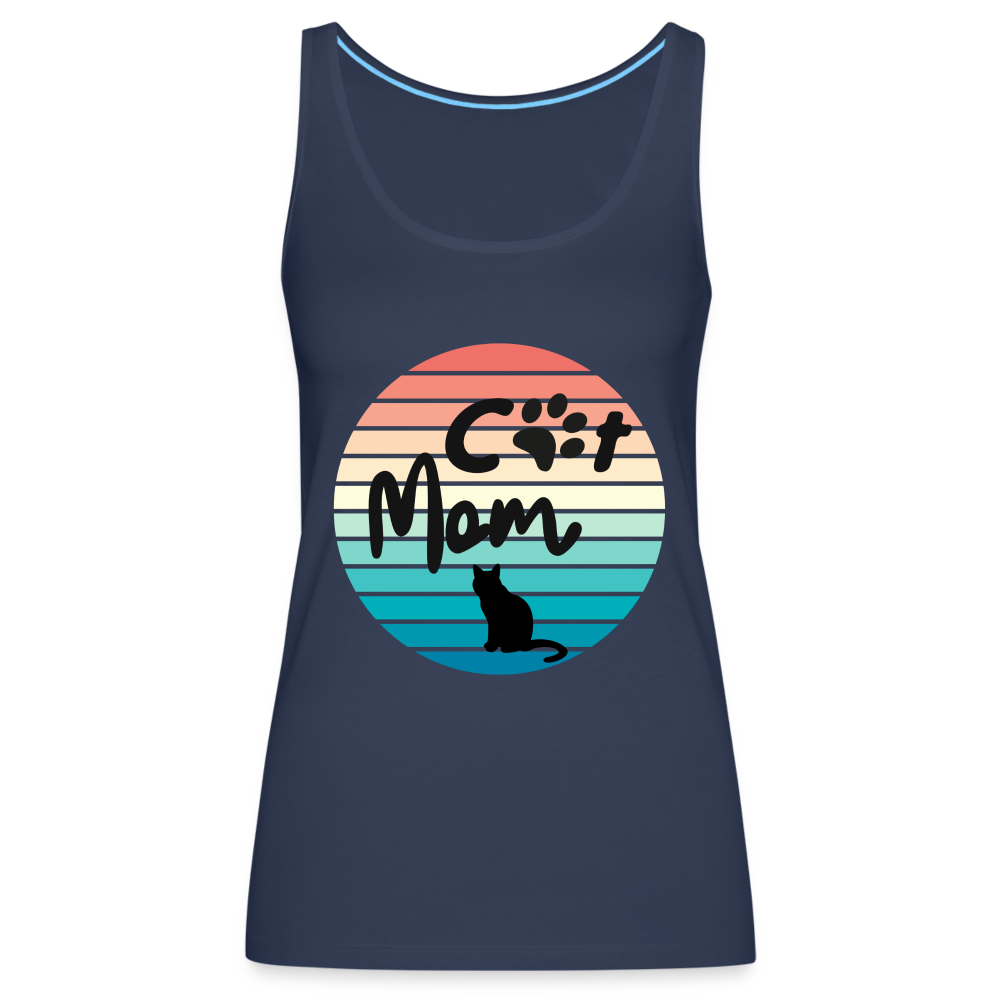 Frauen Premium Tank Top - Cat Mom - Navy