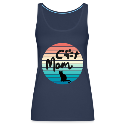 Frauen Premium Tank Top - Cat Mom - Navy