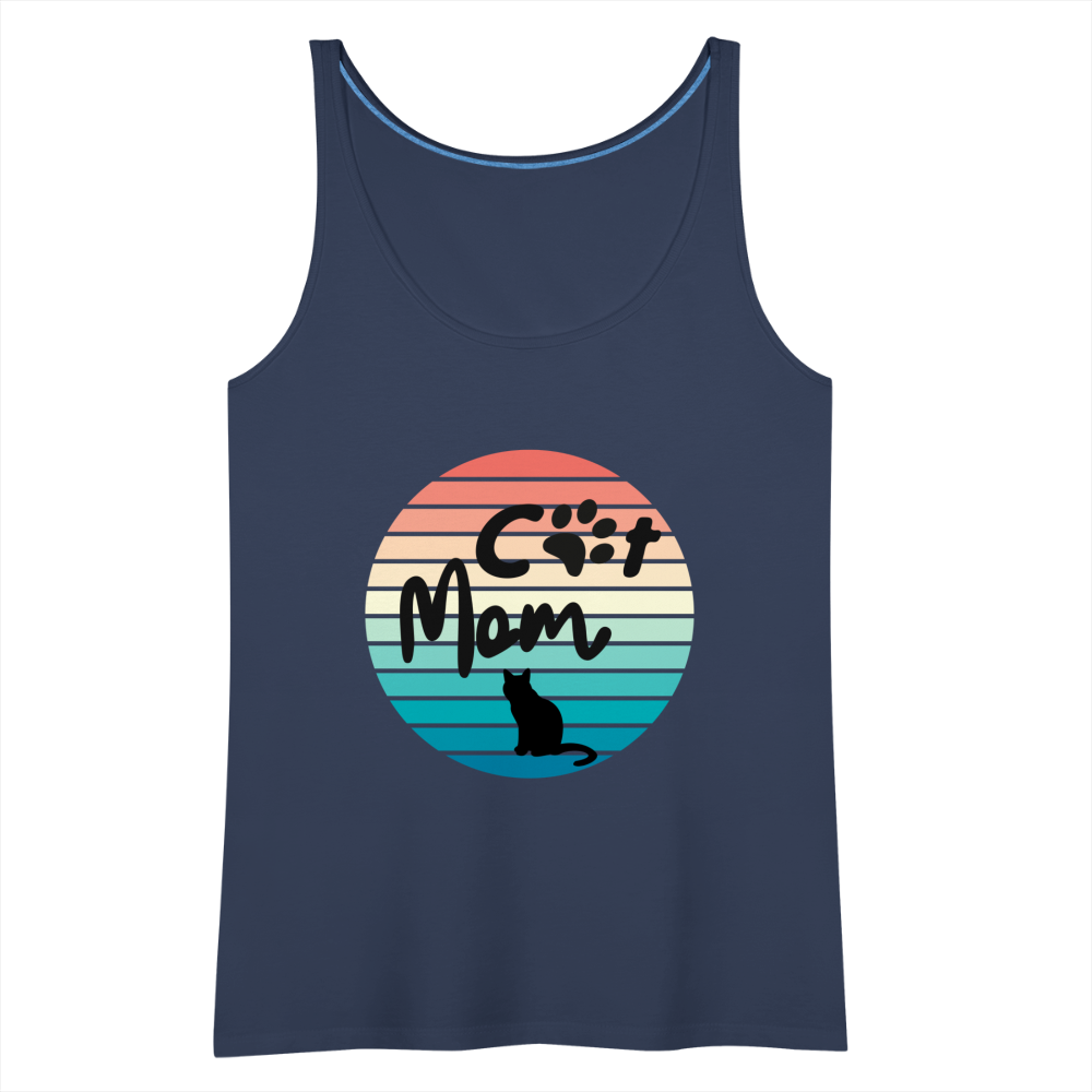 Frauen Premium Tank Top - Cat Mom - Navy