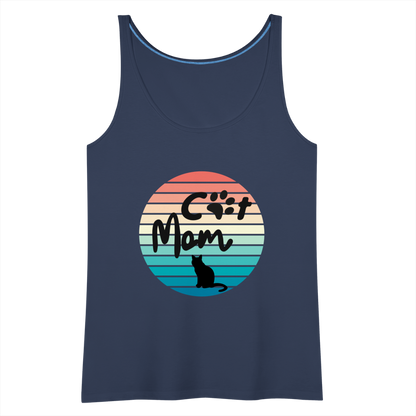 Frauen Premium Tank Top - Cat Mom - Navy