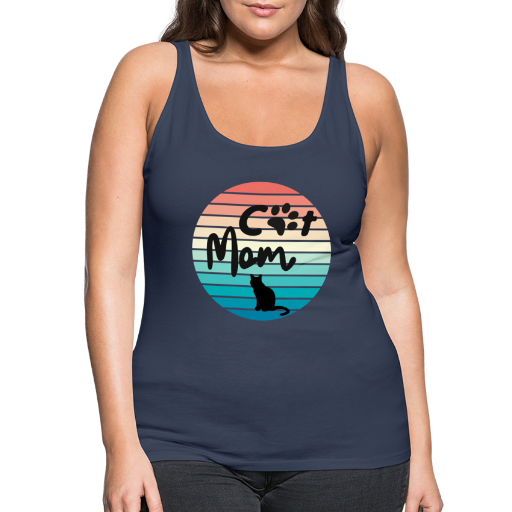 Frauen Premium Tank Top - Cat Mom - Navy