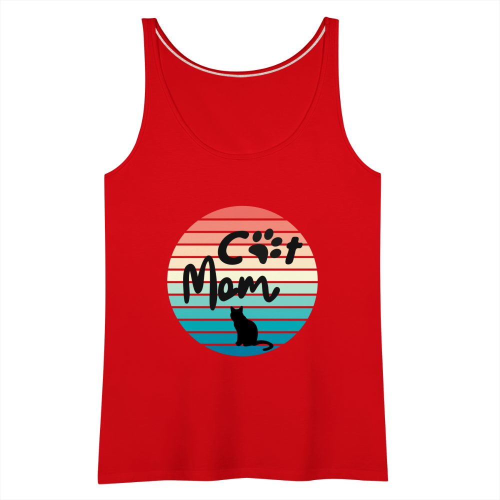 Frauen Premium Tank Top - Cat Mom - Rot