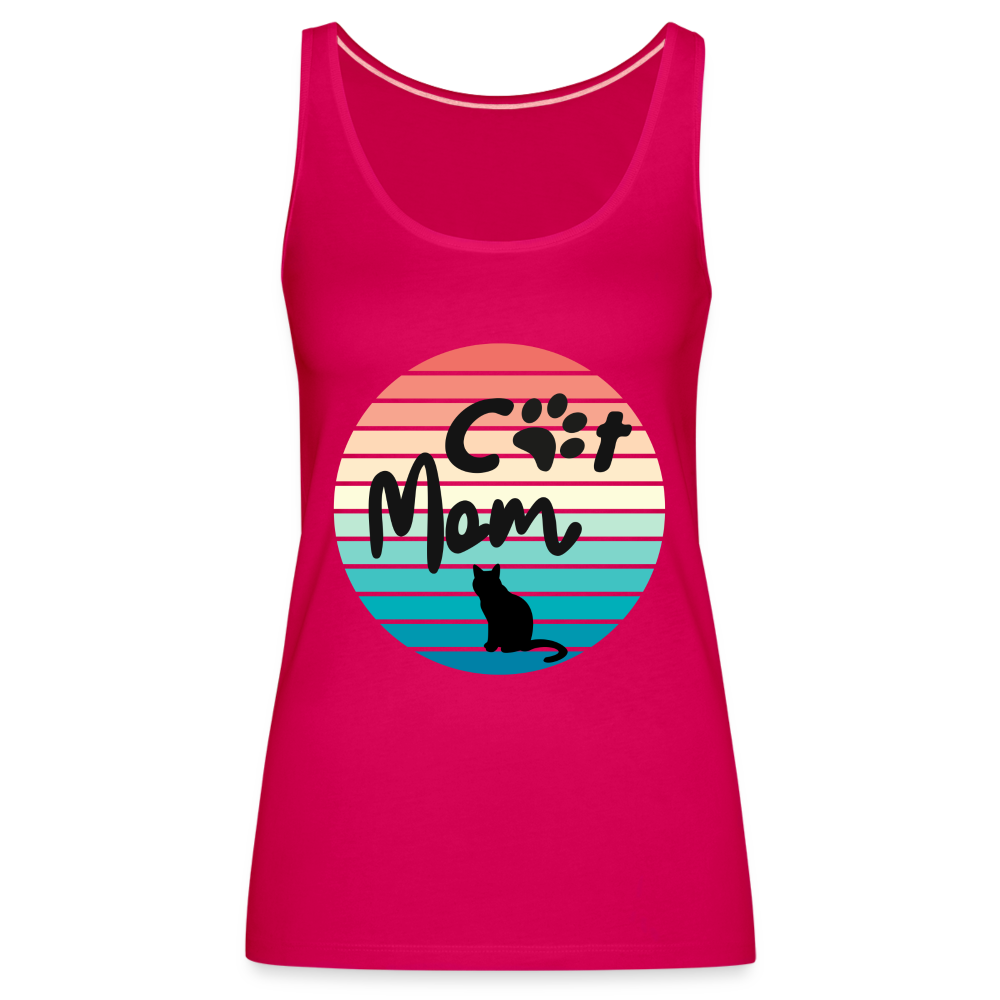 Frauen Premium Tank Top - Cat Mom - dunkles Pink