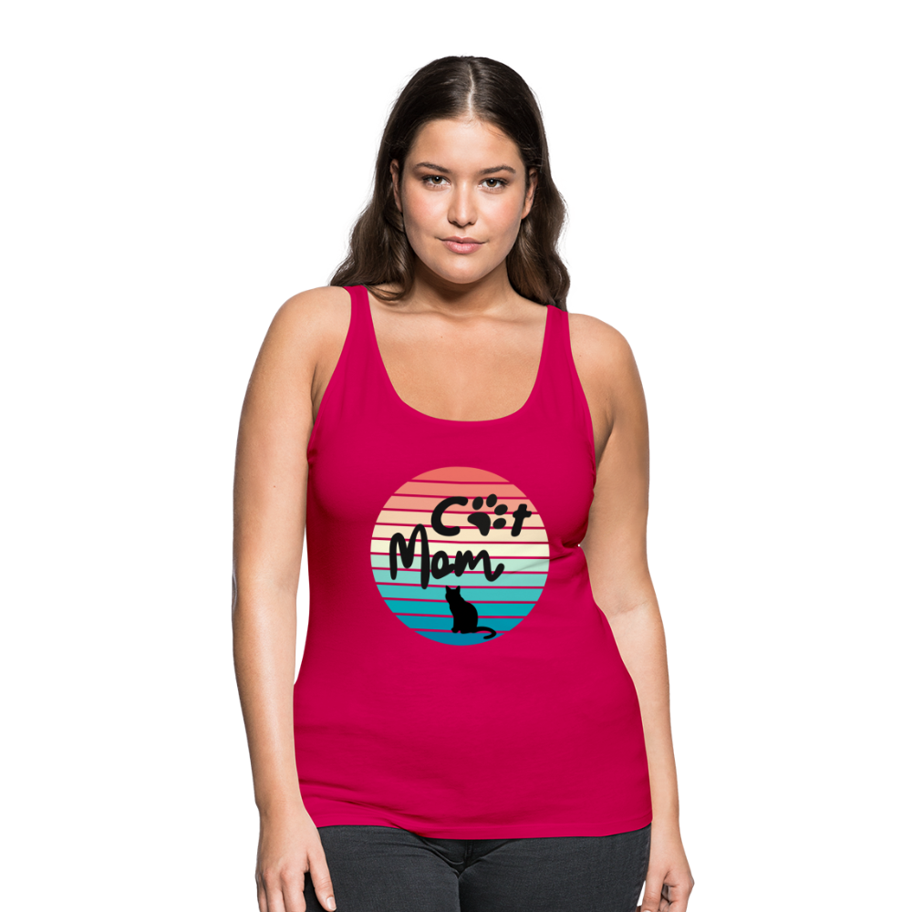 Frauen Premium Tank Top - Cat Mom - dunkles Pink