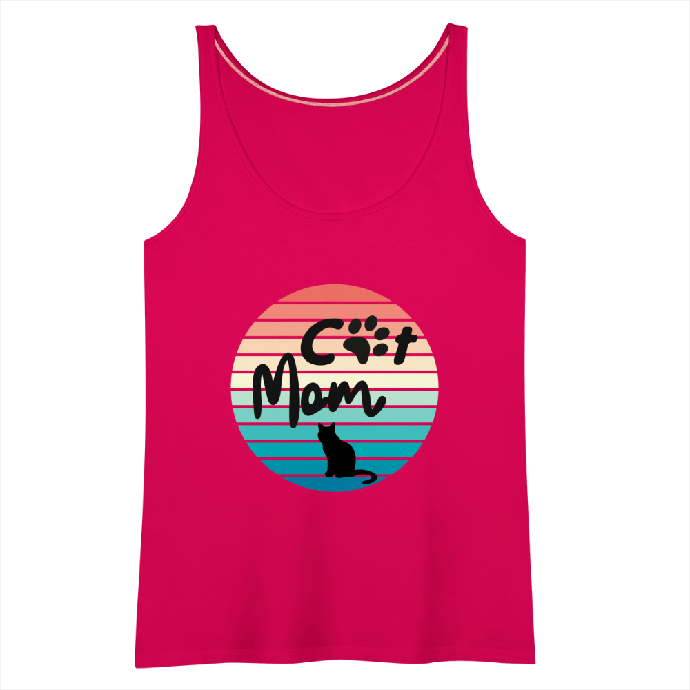 Frauen Premium Tank Top - Cat Mom - dunkles Pink