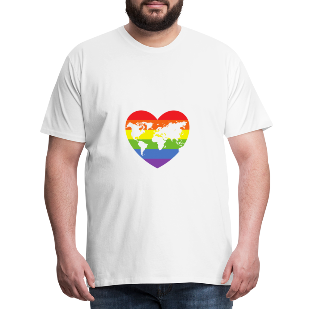 Männer Premium T-Shirt - Herz lgbt - weiß